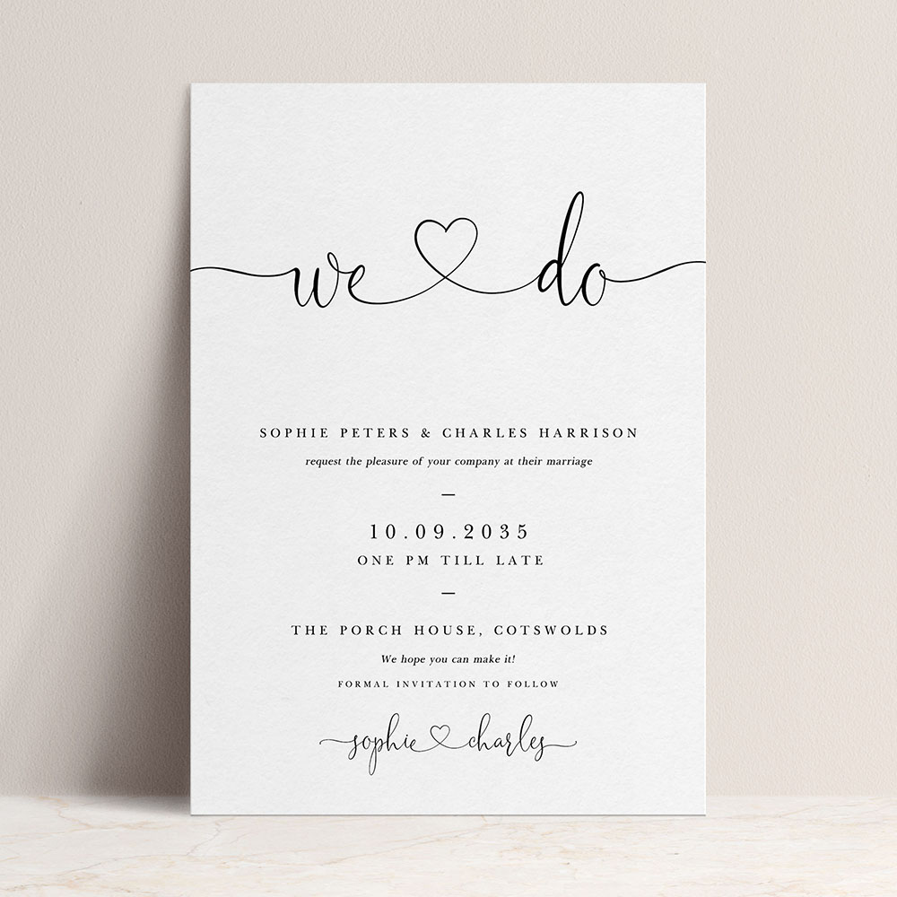 Wedding invitation clearance wording